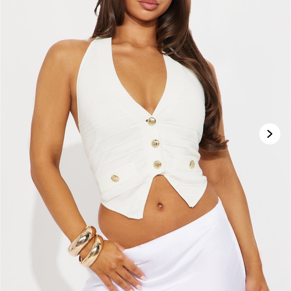 Fashion Nova White Sleeveless Backless Crop Top